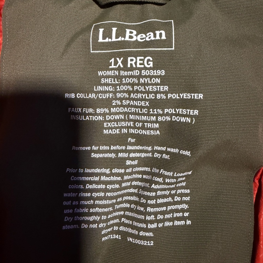 L.L. Bean Women's down weather tech  Jacket - Dark Green